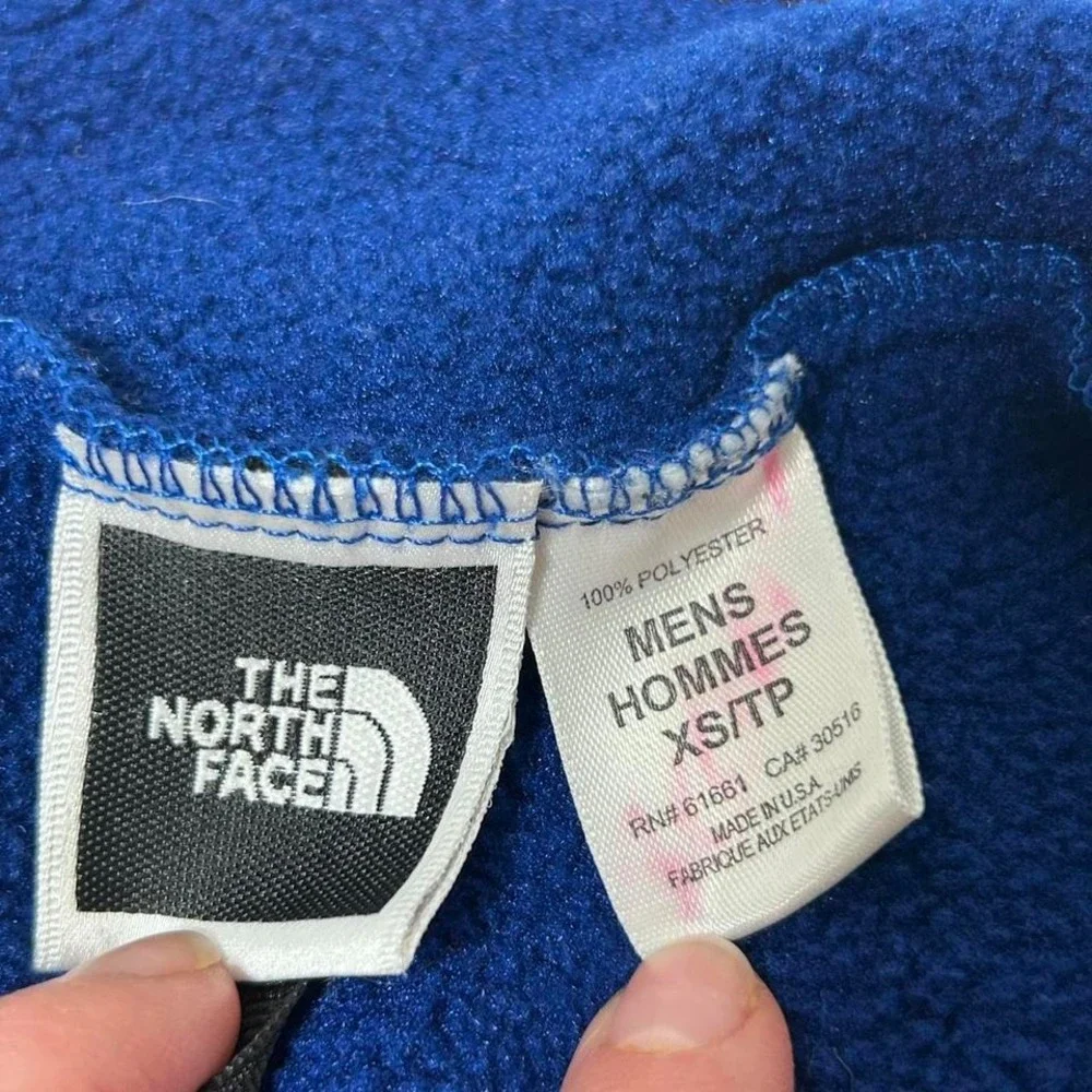Vintage The North Face Fleece Vest Mens XS‎ Blue Full Zip Pockets USA Made